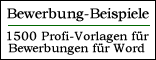 Beispiele für Bewerbung